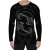 Black And White Pisces Sign Print Men's Long Sleeve T-Shirt