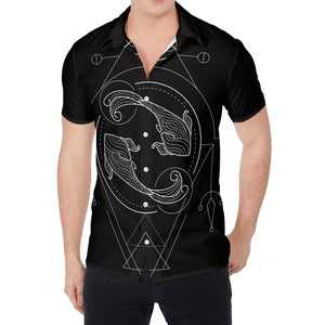 Black And White Pisces Sign Print Men's Shirt