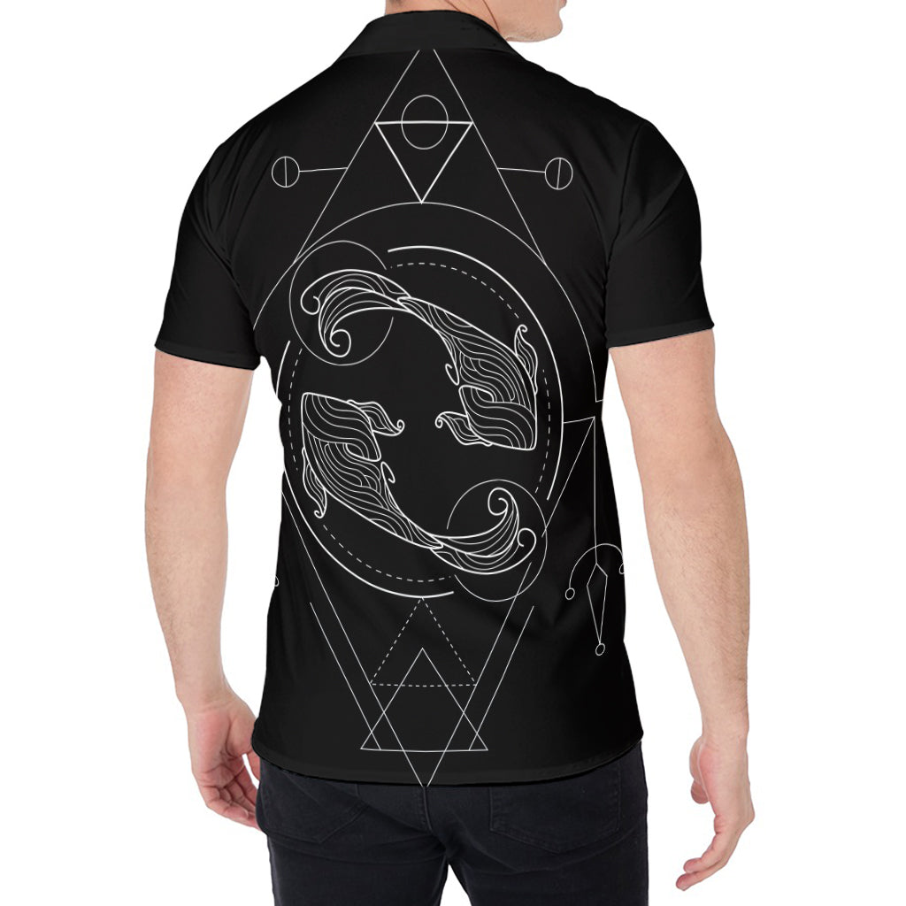 Black And White Pisces Sign Print Men's Shirt