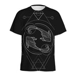 Black And White Pisces Sign Print Men's Sports T-Shirt