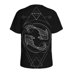 Black And White Pisces Sign Print Men's Sports T-Shirt