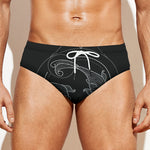 Black And White Pisces Sign Print Men's Swim Briefs