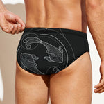 Black And White Pisces Sign Print Men's Swim Briefs