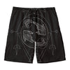 Black And White Pisces Sign Print Men's Swim Trunks