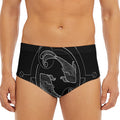 Black And White Pisces Sign Print Men's Triangle Swim Briefs