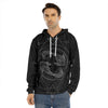 Black And White Pisces Sign Print Men's Velvet Pullover Hoodie