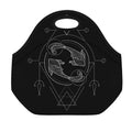 Black And White Pisces Sign Print Neoprene Lunch Bag