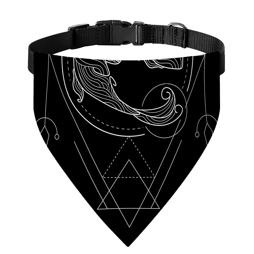 Black And White Pisces Sign Print Over The Collar Dog Bandana
