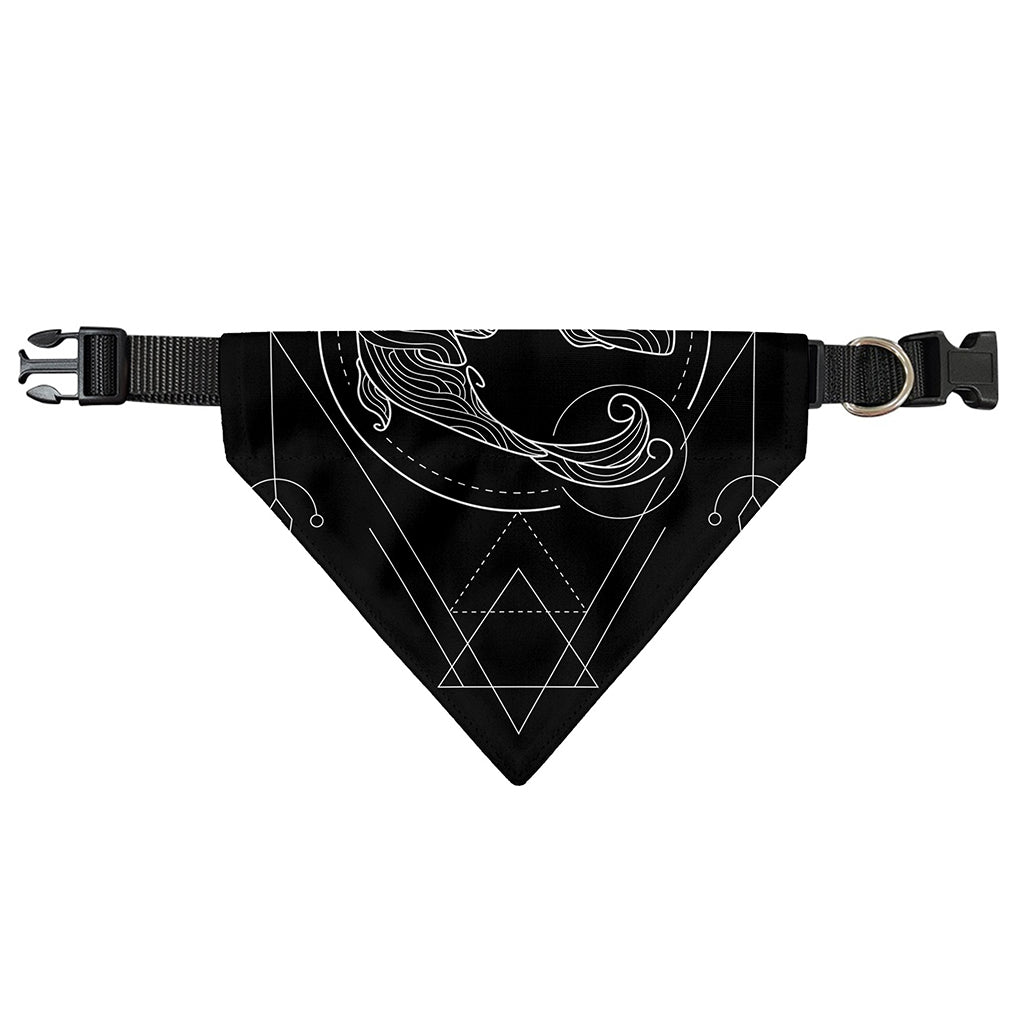 Black And White Pisces Sign Print Over The Collar Dog Bandana