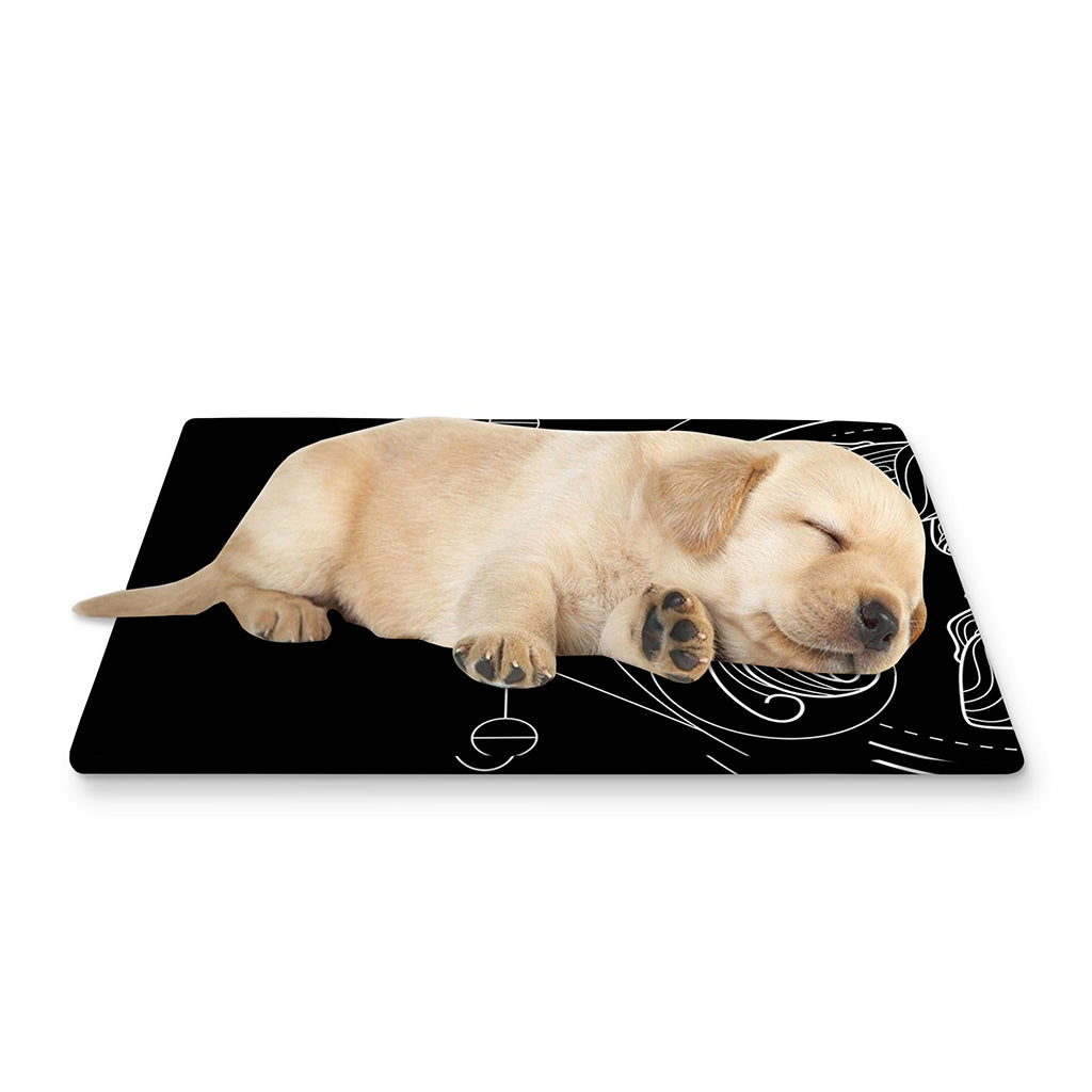 Black And White Pisces Sign Print Pet Cooling Mat Cover