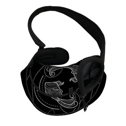 Black And White Pisces Sign Print Pet Sling Carrier