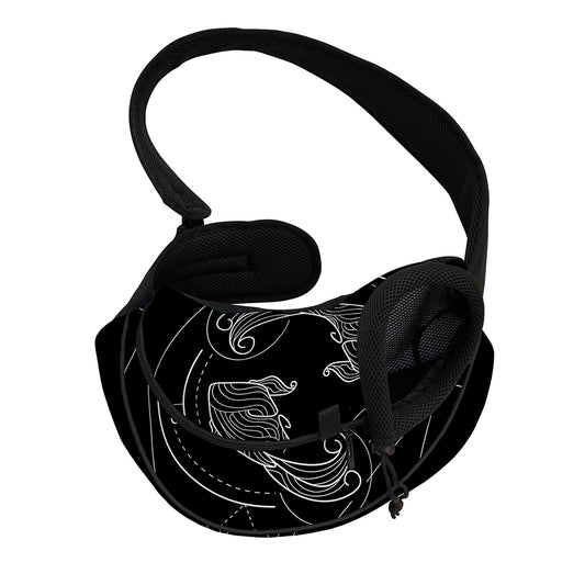 Black And White Pisces Sign Print Pet Sling Carrier