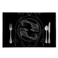 Black And White Pisces Sign Print Placemat