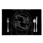 Black And White Pisces Sign Print Placemat