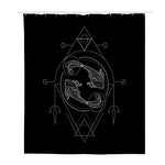 Black And White Pisces Sign Print Polyester Shower Curtain