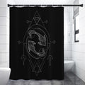 Black And White Pisces Sign Print Premium Shower Curtain