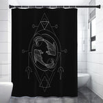 Black And White Pisces Sign Print Premium Shower Curtain