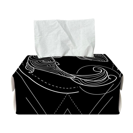 Black And White Pisces Sign Print Rectangle Tissue Box Cover