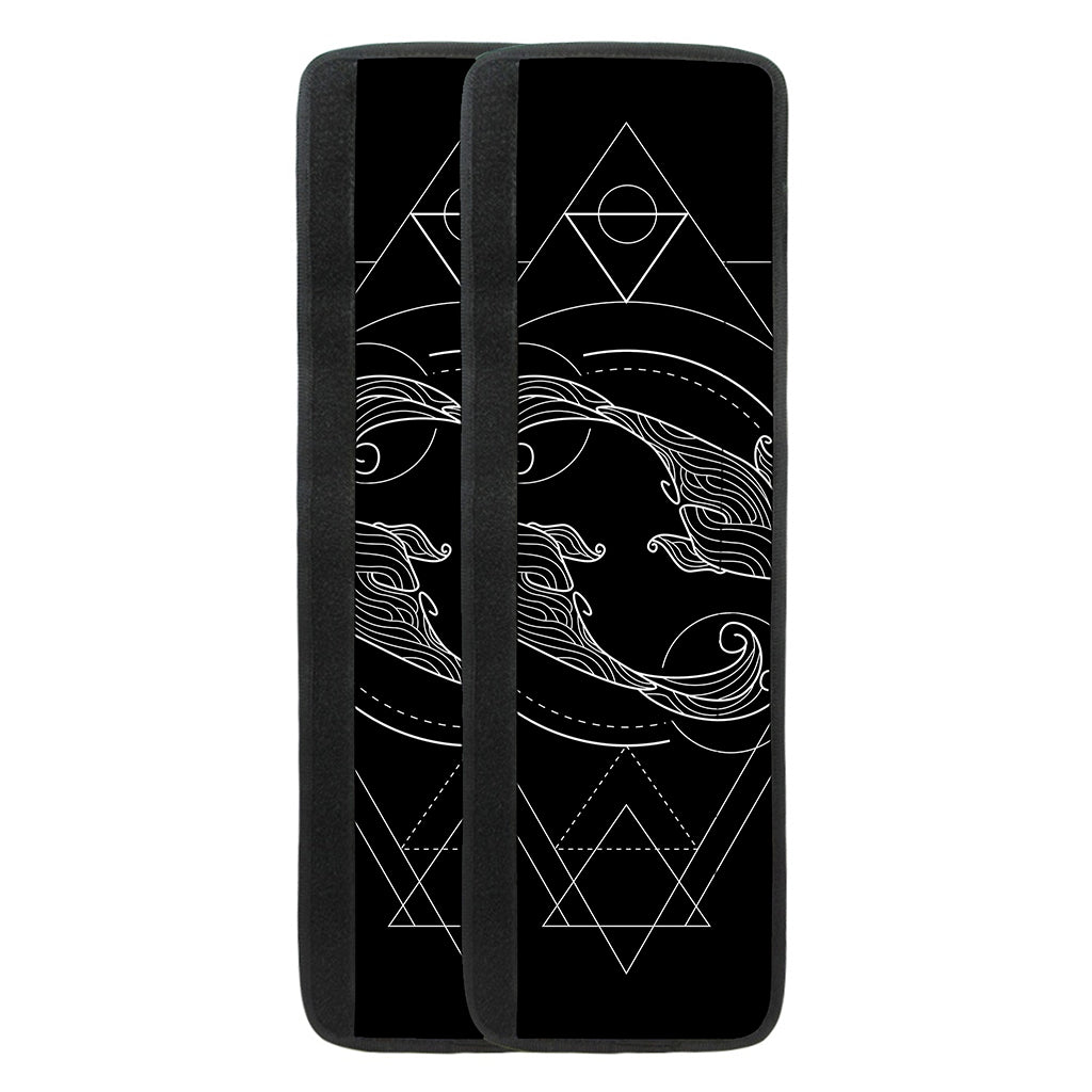 Black And White Pisces Sign Print Refrigerator Handle Covers