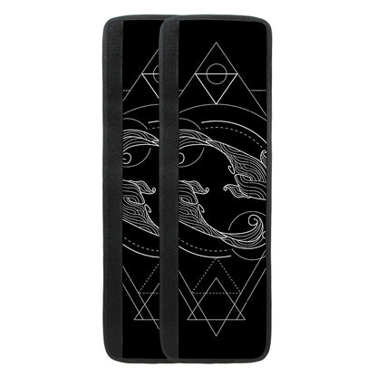Black And White Pisces Sign Print Refrigerator Handle Covers