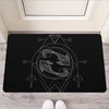 Black And White Pisces Sign Print Rubber Doormat