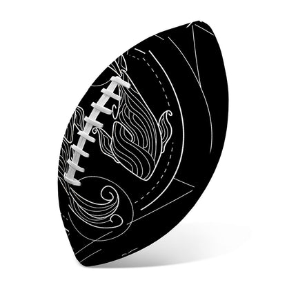 Black And White Pisces Sign Print Rugby Ball