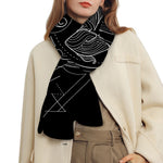 Black And White Pisces Sign Print Scarf