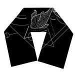 Black And White Pisces Sign Print Scarf