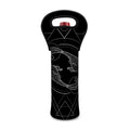 Black And White Pisces Sign Print Single Neoprene Wine Tote