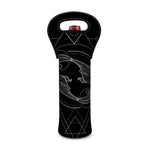 Black And White Pisces Sign Print Single Neoprene Wine Tote