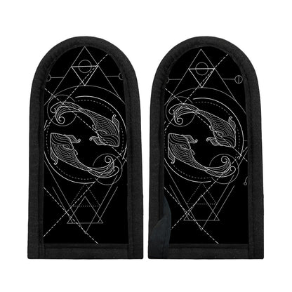Black And White Pisces Sign Print Skillet Handle Cover