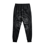 Black And White Pisces Sign Print Sweatpants