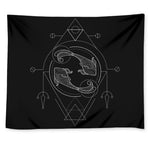 Black And White Pisces Sign Print Tapestry