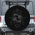 Black And White Pisces Sign Print Tire Cover