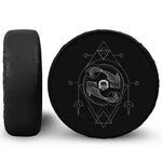 Black And White Pisces Sign Print Tire Cover With Camera Hole