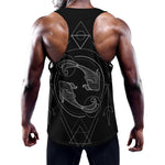 Black And White Pisces Sign Print Training Tank Top