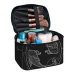 Black And White Pisces Sign Print Travel Makeup Bag