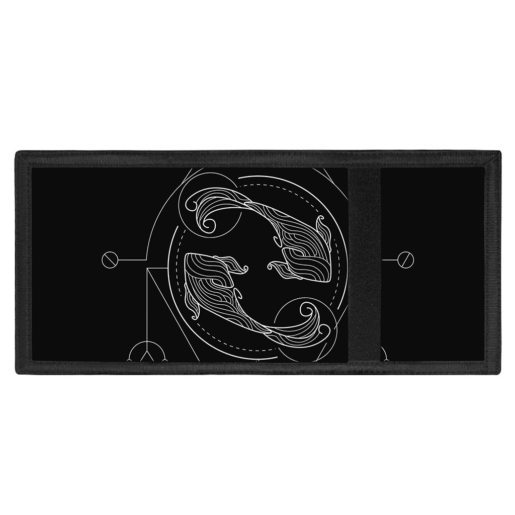 Black And White Pisces Sign Print Trifold Wallet