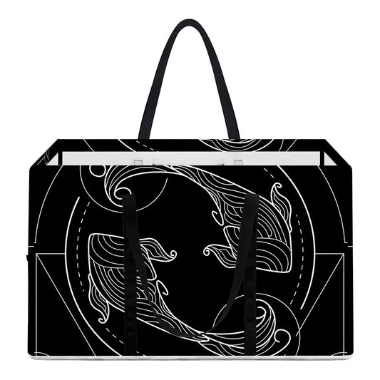 Black And White Pisces Sign Print Utility Tote Bag