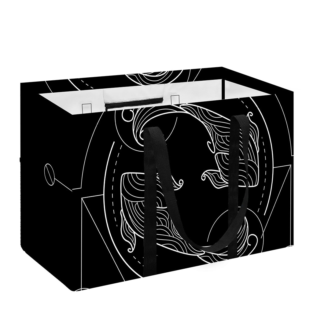 Black And White Pisces Sign Print Utility Tote Bag