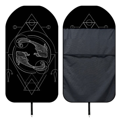 Black And White Pisces Sign Print Waterproof Car Seat Cover