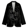 Black And White Pisces Sign Print Women's Cotton Blazer