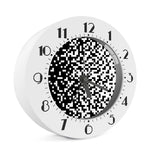 Black And White Pixel Pattern Print Alarm Clock