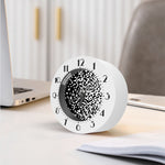 Black And White Pixel Pattern Print Alarm Clock