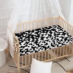 Black And White Pixel Pattern Print Baby Crib Sheet