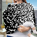 Black And White Pixel Pattern Print Baby Seat Cover