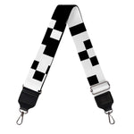 Black And White Pixel Pattern Print Bag Strap