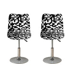 Black And White Pixel Pattern Print Bar Stool Covers