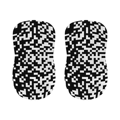 Black And White Pixel Pattern Print Bar Stool Covers