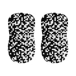 Black And White Pixel Pattern Print Bar Stool Covers